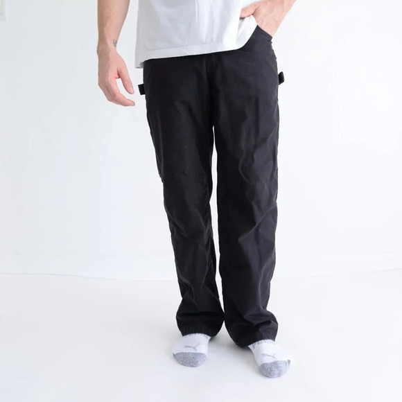 Tough Duck Black Carpenter Style Fleece Lined Pants - Picture 3 of 13